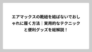エアマックスの靴紐を結ばないでおしゃれに履く方法｜実用的なテクニックと便利グッズを総解説！