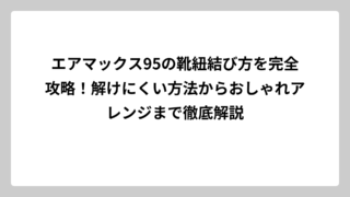 エアマックス95の靴紐結び方を完全攻略！解けにくい方法からおしゃれアレンジまで徹底解説