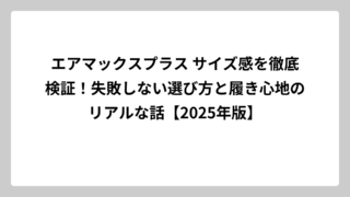 エアマックスプラス サイズ感を徹底検証！失敗しない選び方と履き心地のリアルな話【2025年版】