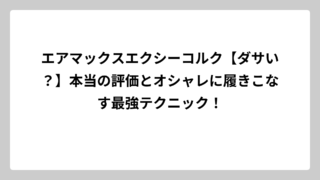 エアマックスエクシーコルク【ダサい？】本当の評価とオシャレに履きこなす最強テクニック！