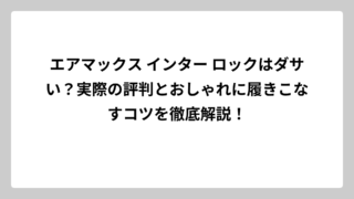 エアマックス インター ロックはダサい？実際の評判とおしゃれに履きこなすコツを徹底解説！