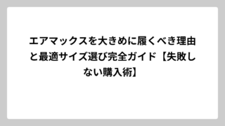エアマックスを大きめに履くべき理由と最適サイズ選び完全ガイド【失敗しない購入術】