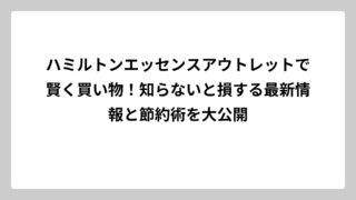 ハミルトンエッセンスアウトレットで賢く買い物！知らないと損する最新情報と節約術を大公開
