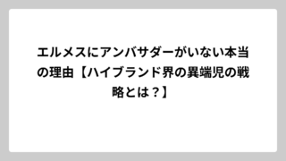 エルメスにアンバサダーがいない本当の理由【ハイブランド界の異端児の戦略とは？】