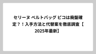 セリーヌ ベルトバッグ ピコは廃盤確定？！入手方法と代替案を徹底調査【2025年最新】