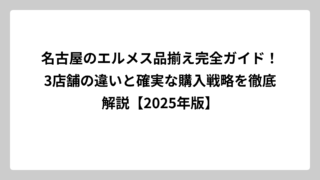名古屋のエルメス品揃え完全ガイド！3店舗の違いと確実な購入戦略を徹底解説【2025年版】
