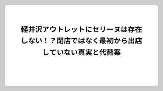 軽井沢アウトレットにセリーヌは存在しない！？閉店ではなく最初から出店していない真実と代替案