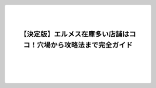 【決定版】エルメス在庫多い店舗はココ！穴場から攻略法まで完全ガイド