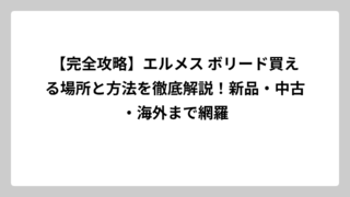 【完全攻略】エルメス ボリード買える場所と方法を徹底解説！新品・中古・海外まで網羅