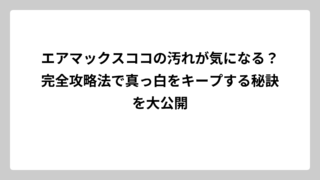 エアマックスココの汚れが気になる？完全攻略法で真っ白をキープする秘訣を大公開