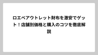 ロエベアウトレット財布を激安でゲット！店舗別価格と購入のコツを徹底解説