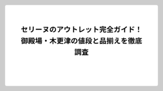 セリーヌのアウトレット完全ガイド！御殿場・木更津の値段と品揃えを徹底調査