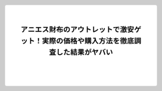 アニエス財布のアウトレットで激安ゲット！実際の価格や購入方法を徹底調査した結果がヤバい
