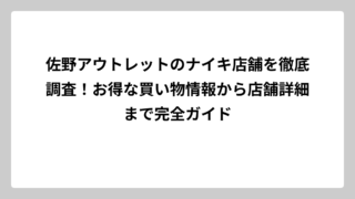 佐野アウトレットのナイキ店舗を徹底調査！お得な買い物情報から店舗詳細まで完全ガイド