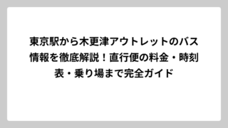 東京駅から木更津アウトレットのバス情報を徹底解説！直行便の料金・時刻表・乗り場まで完全ガイド