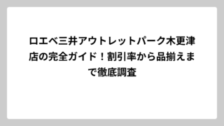 ロエベ三井アウトレットパーク木更津店の完全ガイド！割引率から品揃えまで徹底調査
