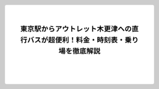 東京駅からアウトレット木更津への直行バスが超便利！料金・時刻表・乗り場を徹底解説