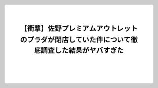 【衝撃】佐野プレミアムアウトレットのプラダが閉店していた件について徹底調査した結果がヤバすぎた