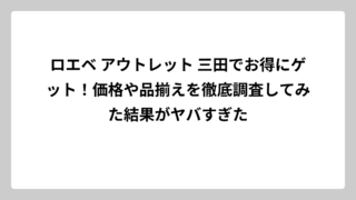 ロエベ アウトレット 三田でお得にゲット！価格や品揃えを徹底調査してみた結果がヤバすぎた