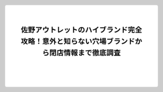 佐野アウトレットのハイブランド完全攻略！意外と知らない穴場ブランドから閉店情報まで徹底調査