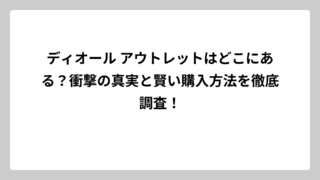 ディオール アウトレットはどこにある？衝撃の真実と賢い購入方法を徹底調査！