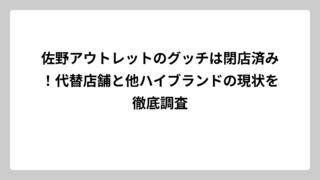 佐野アウトレットのグッチは閉店済み！代替店舗と他ハイブランドの現状を徹底調査