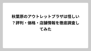 秋葉原のアウトレットプラザは怪しい？評判・価格・店舗情報を徹底調査してみた