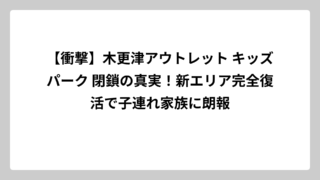 【衝撃】木更津アウトレット キッズパーク 閉鎖の真実！新エリア完全復活で子連れ家族に朗報