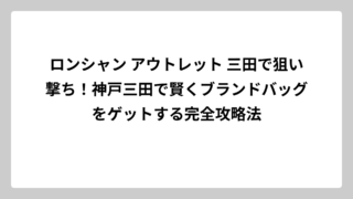 ロンシャン アウトレット 三田で狙い撃ち！神戸三田で賢くブランドバッグをゲットする完全攻略法