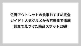 佐野アウトレットの食事おすすめ完全ガイド！人気グルメから穴場まで徹底調査で見つけた絶品スポット20選