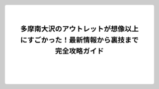 多摩南大沢のアウトレットが想像以上にすごかった！最新情報から裏技まで完全攻略ガイド