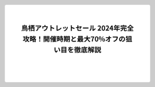 鳥栖アウトレットセール 2024年完全攻略！開催時期と最大70%オフの狙い目を徹底解説