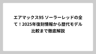 エアマックス95 ソーラーレッドの全て！2025年復刻情報から歴代モデル比較まで徹底解説