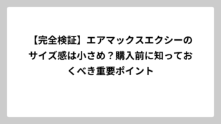 【完全検証】エアマックスエクシーのサイズ感は小さめ？購入前に知っておくべき重要ポイント
