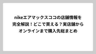 nikeエアマックスココの店舗情報を完全解説！どこで買える？実店舗からオンラインまで購入先総まとめ