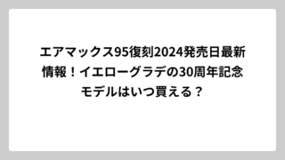 エアマックス95復刻2024発売日最新情報！イエローグラデの30周年記念モデルはいつ買える？