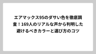 エアマックス95のダサい色を徹底調査！169人のリアルな声から判明した避けるべきカラーと選び方のコツ