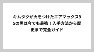キムタクが火をつけたエアマックス95の黒は今でも最強！入手方法から歴史まで完全ガイド
