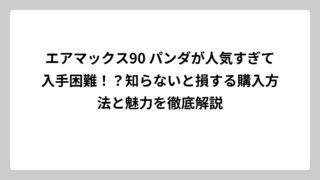 エアマックス90 パンダが人気すぎて入手困難！？知らないと損する購入方法と魅力を徹底解説