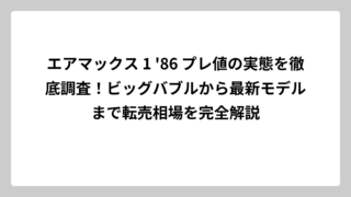 エアマックス 1 ’86 プレ値の実態を徹底調査！ビッグバブルから最新モデルまで転売相場を完全解説