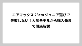 エアマックス 23cm ジュニア選びで失敗しない！人気モデルから購入先まで徹底解説