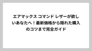 エアマックス コマンド レザーが欲しいあなたへ！最新価格から隠れた購入のコツまで完全ガイド