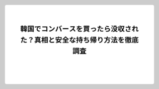 韓国でコンバースを買ったら没収された？真相と安全な持ち帰り方法を徹底調査