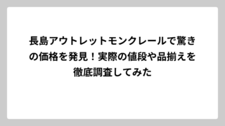 長島アウトレットモンクレールで驚きの価格を発見！実際の値段や品揃えを徹底調査してみた