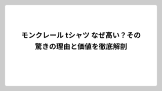 モンクレール tシャツ なぜ高い？その驚きの理由と価値を徹底解剖
