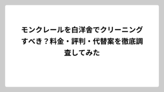 モンクレールを白洋舎でクリーニングすべき？料金・評判・代替案を徹底調査してみた