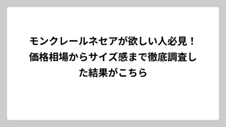モンクレールネセアが欲しい人必見！価格相場からサイズ感まで徹底調査した結果がこちら