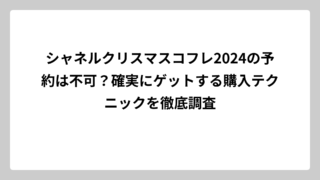 シャネルクリスマスコフレ2024の予約は不可？確実にゲットする購入テクニックを徹底調査