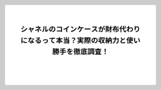 シャネルのコインケースが財布代わりになるって本当？実際の収納力と使い勝手を徹底調査！