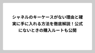 シャネルのキーケースがない理由と確実に手に入れる方法を徹底解説！公式にないときの購入ルートも公開